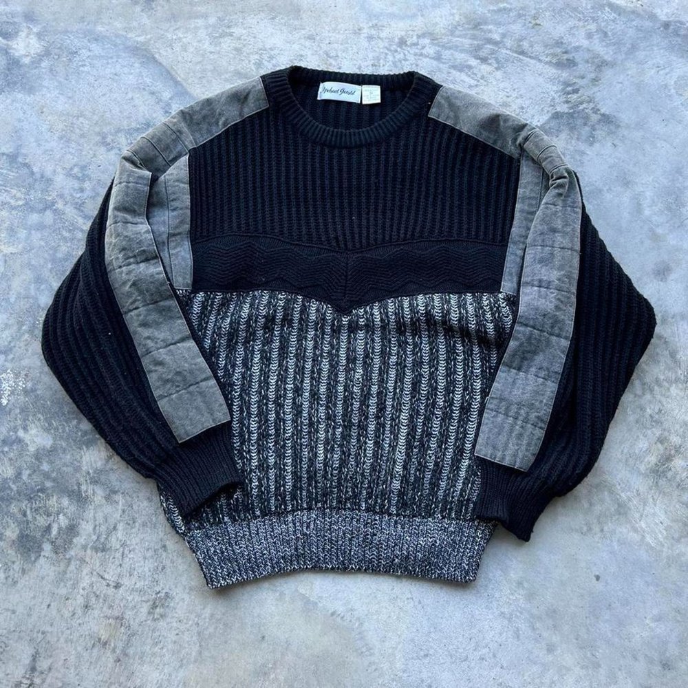 Vintage 80s Chunky Grandpa Sweater Knit Men's Medium